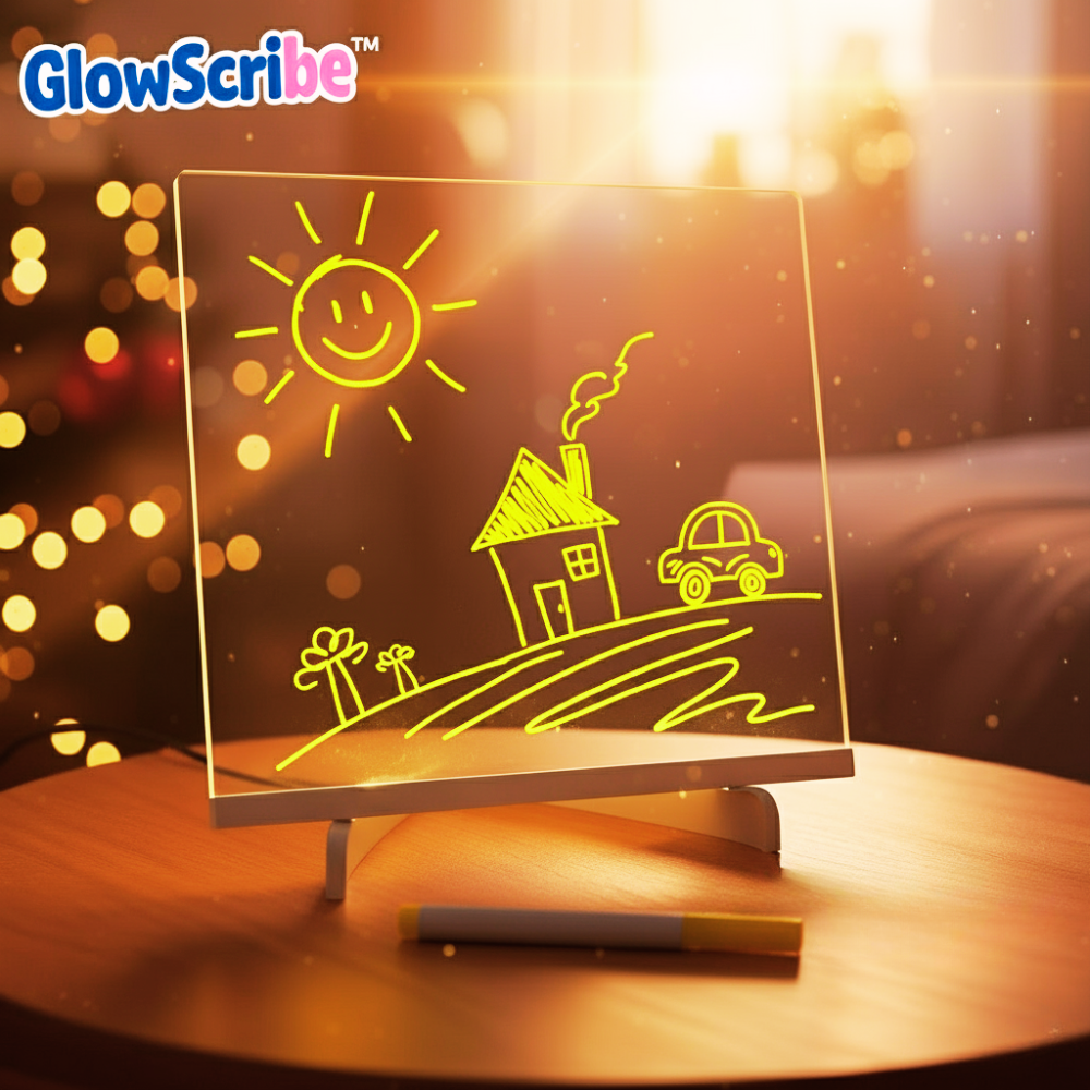 GlowScribe™ Magic Light-Up Art Board – Mess-Free, Screen-Free Creativity for Kids