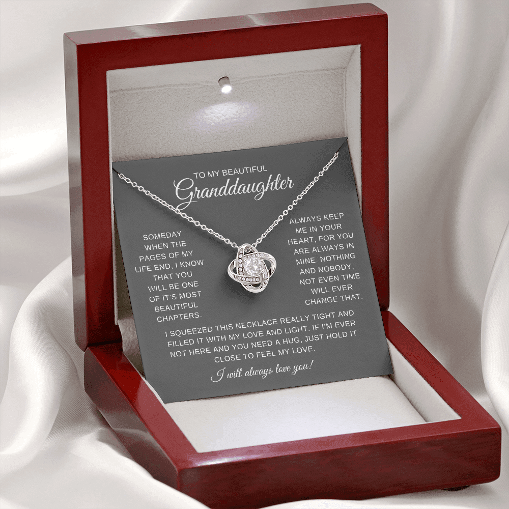 To My Beautiful Granddaughter | Love Knot Necklace
