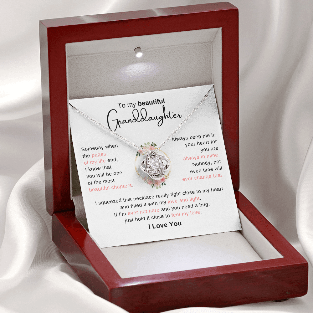To Granddaughter - Most Beautiful Chapter - Love Knot Necklace