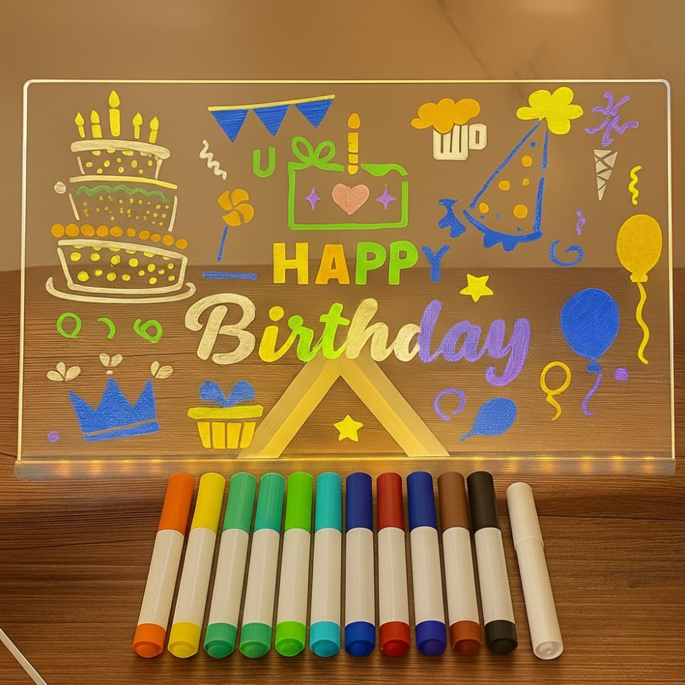 GlowScribe™ Magic Light-Up Art Board – Mess-Free, Screen-Free Creativity for Kids