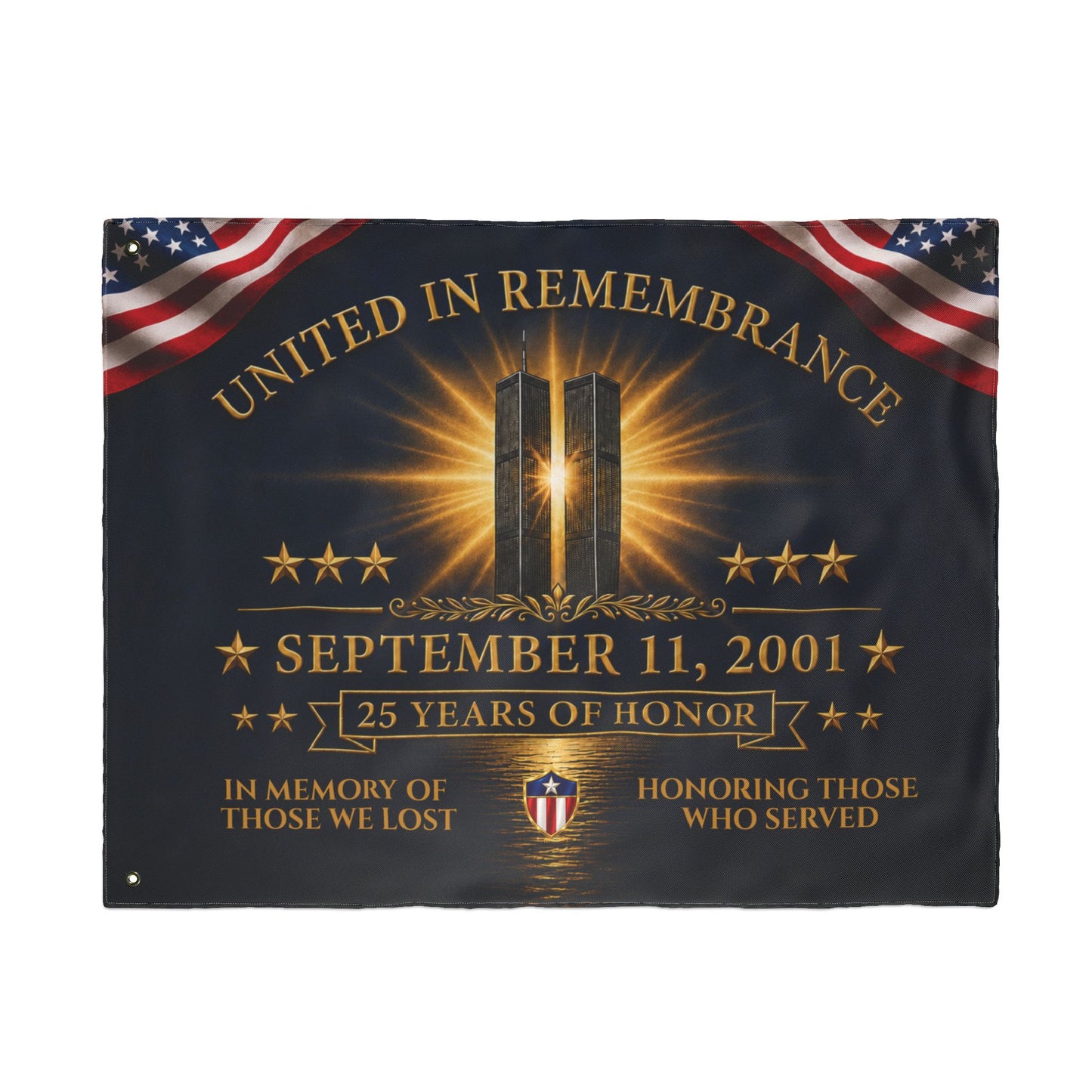 9/11 Memorial Flag – We Will Never Forget Double-Sided American Tribute Flag