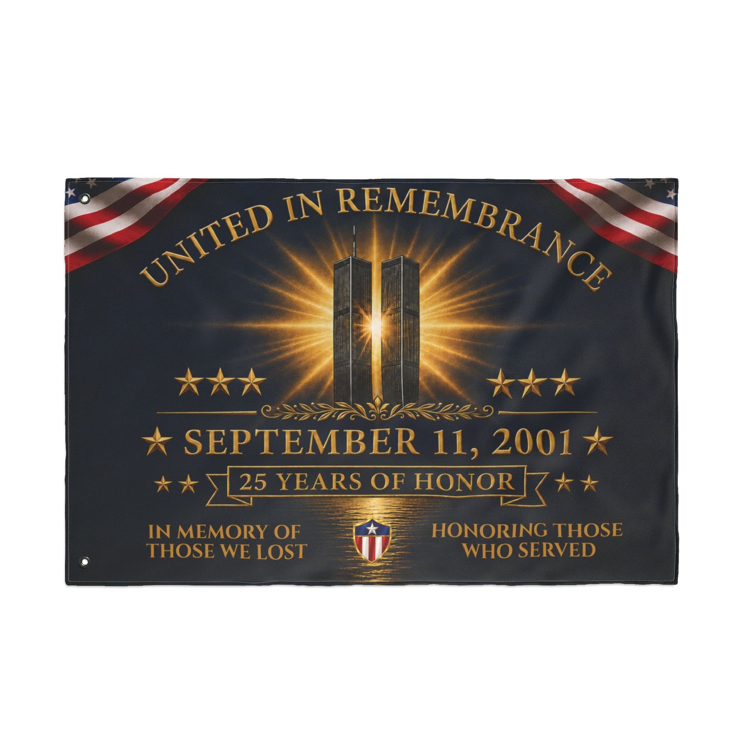 9/11 Memorial Flag – We Will Never Forget Double-Sided American Tribute Flag
