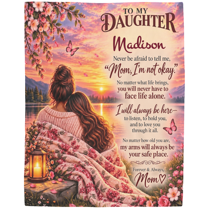 Personalized To My Daughter Blanket – Forever & Always Keepsake Gift from Mom