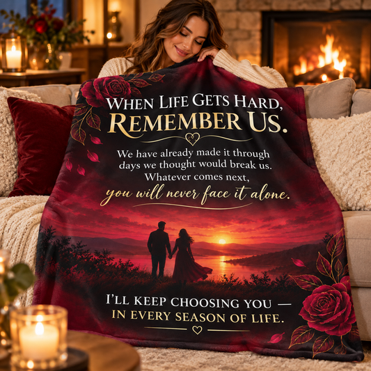 To My Wife — When Life Gets Hard, Remember Us Romantic Blanket
