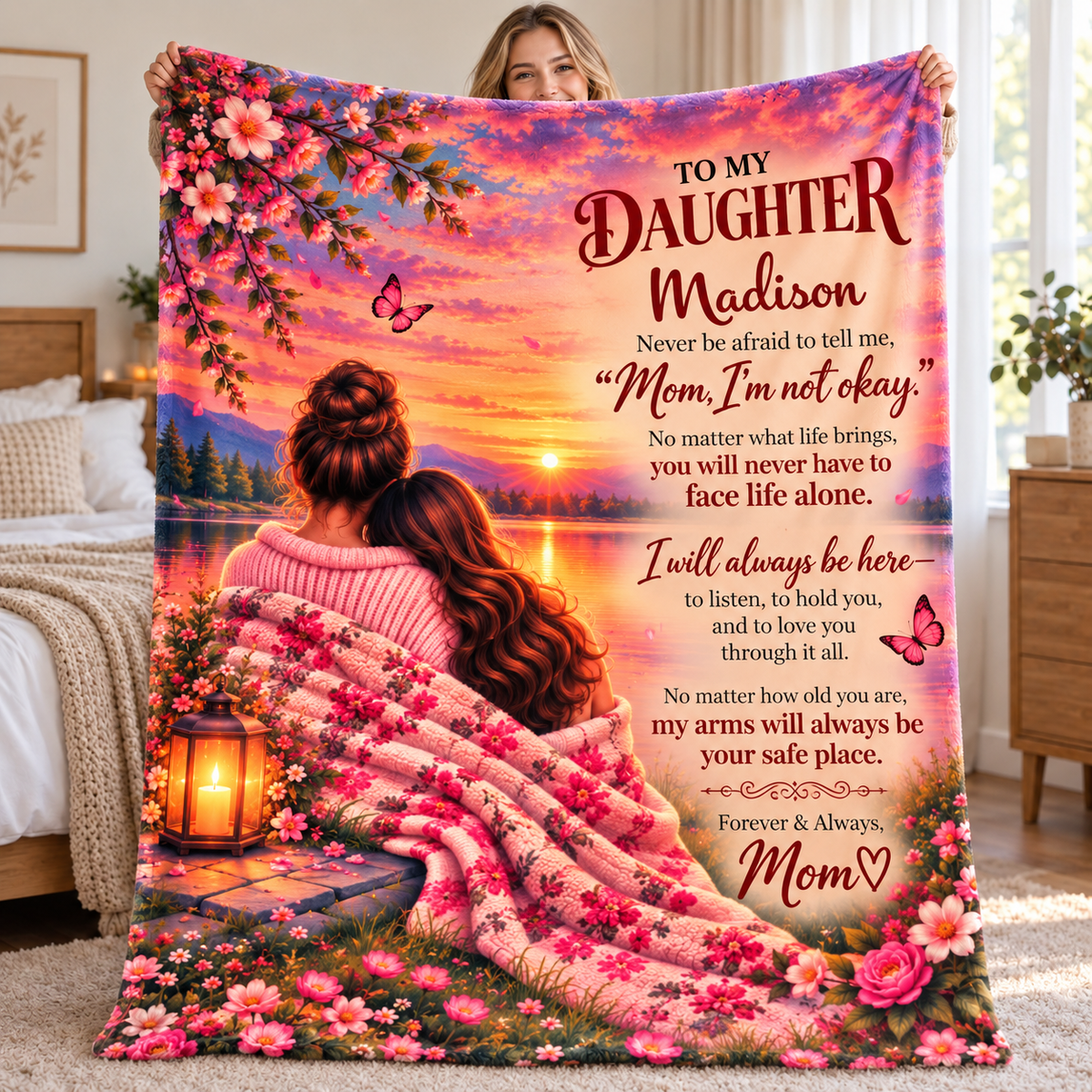 Personalized To My Daughter Blanket – Forever & Always Keepsake Gift from Mom