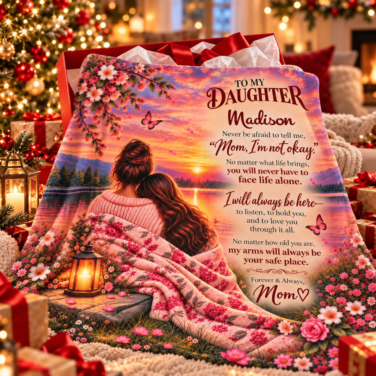 Personalized To My Daughter Blanket – Forever & Always Keepsake Gift from Mom