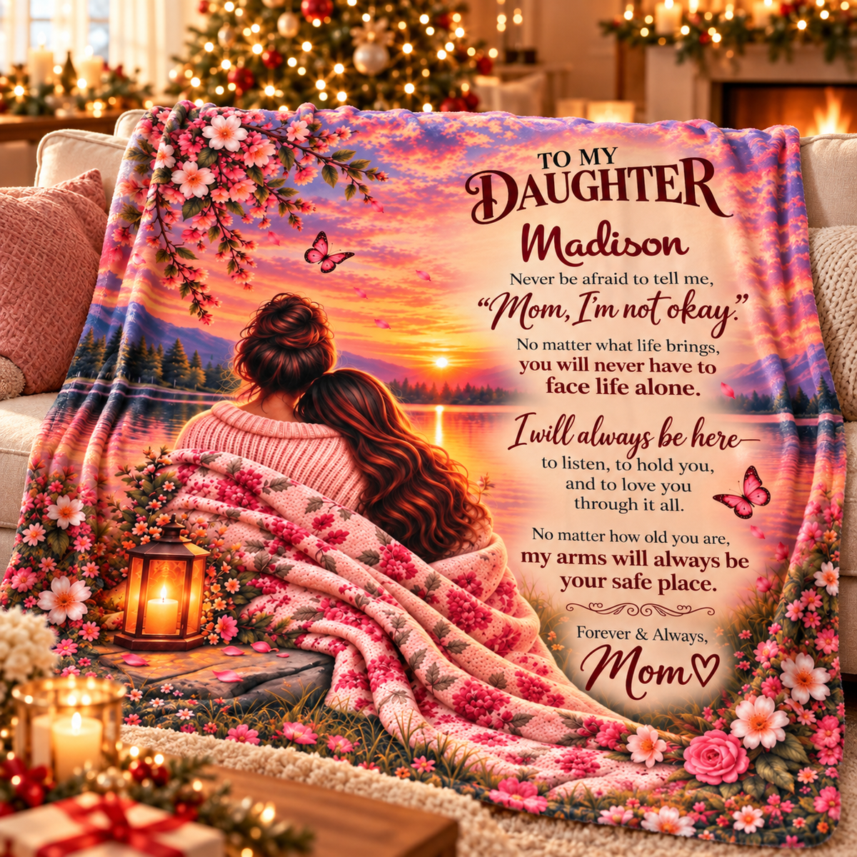 Personalized To My Daughter Blanket – Forever & Always Keepsake Gift from Mom