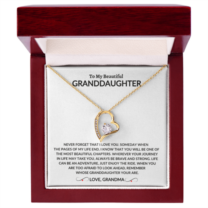 To My Beautiful Granddaughter | From Grandma | Forever Love Necklace
