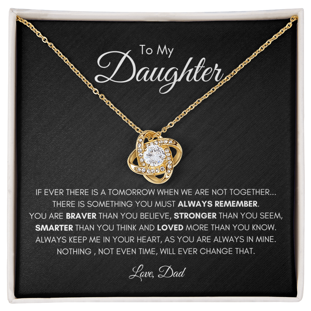 Love Knot Necklace for Daughter – Heartfelt Message from Dad