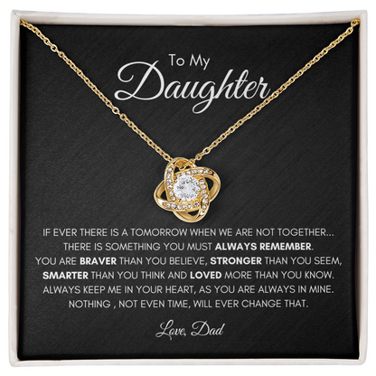 Love Knot Necklace for Daughter – Heartfelt Message from Dad