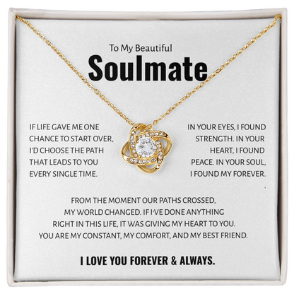 To My Beautiful Soulmate - Love Knot Necklace