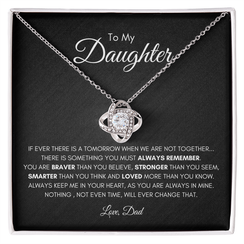 Love Knot Necklace for Daughter – Heartfelt Message from Dad