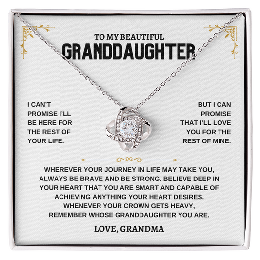 To My Beautiful Granddaughter - Love Knot Necklace