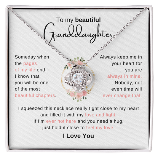 To Granddaughter - Most Beautiful Chapter - Love Knot Necklace