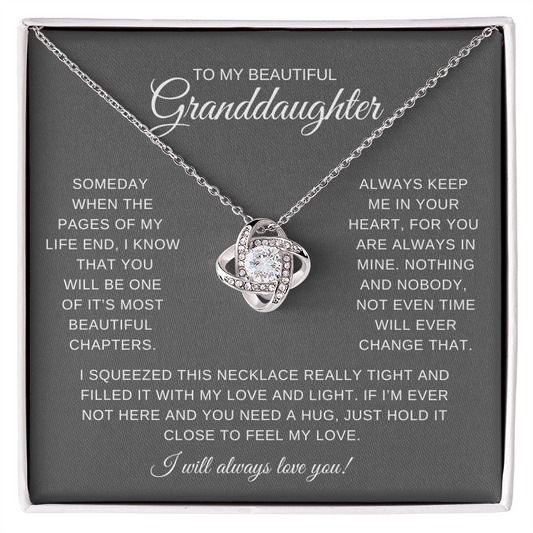 To My Beautiful Granddaughter | Love Knot Necklace