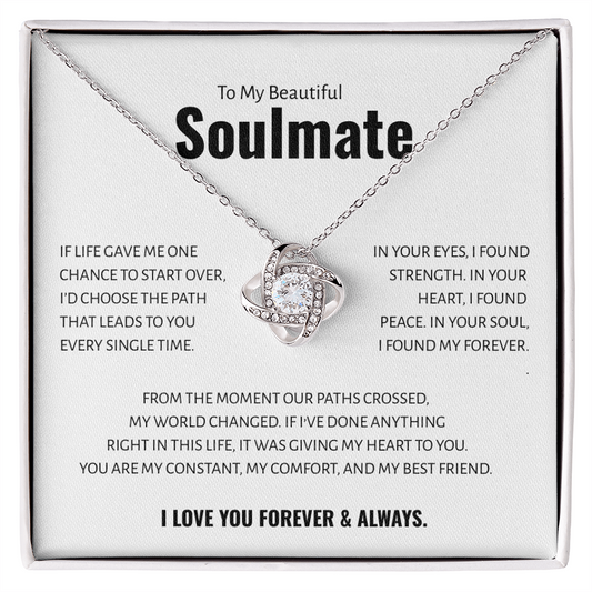 To My Beautiful Soulmate - Love Knot Necklace