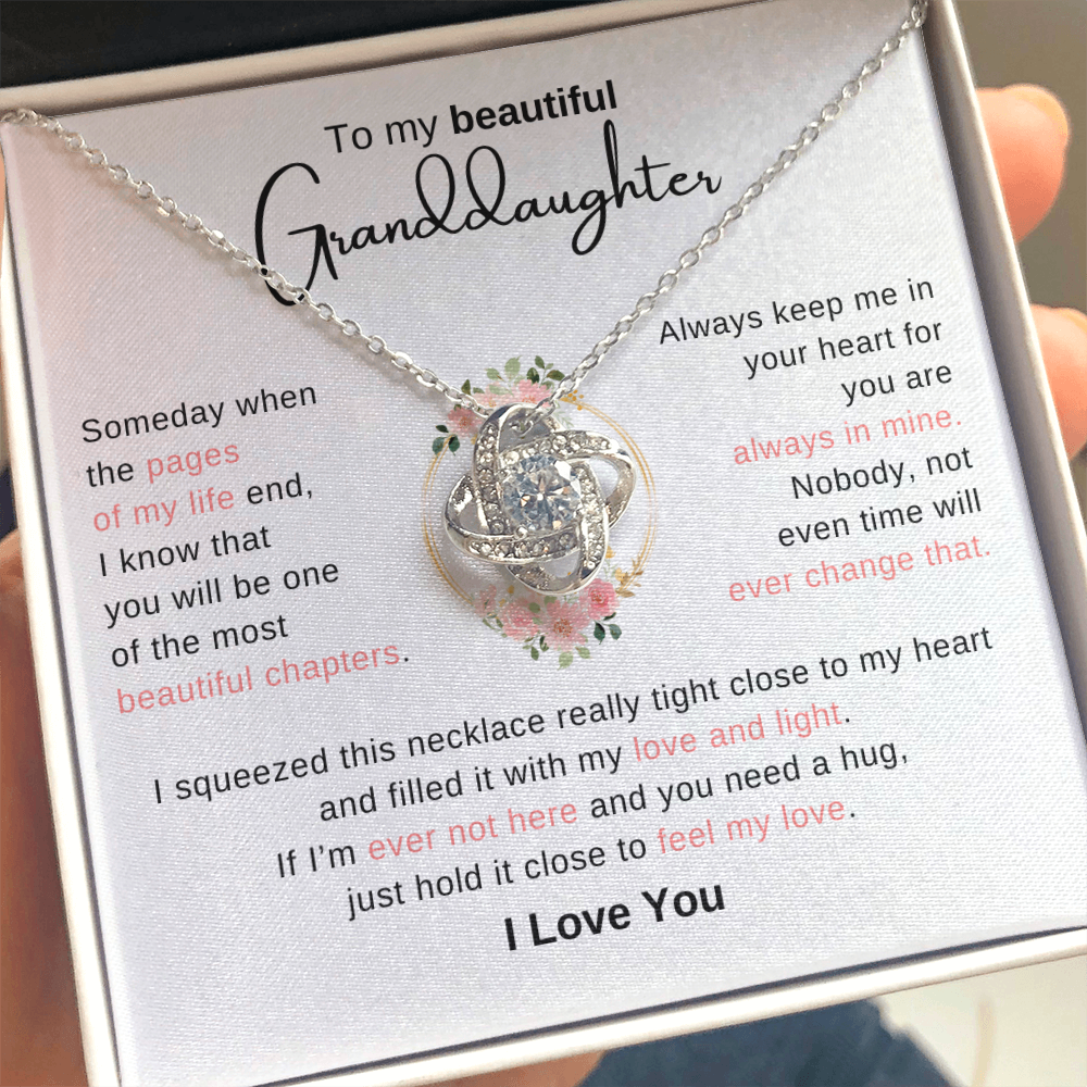 To Granddaughter - Most Beautiful Chapter - Love Knot Necklace