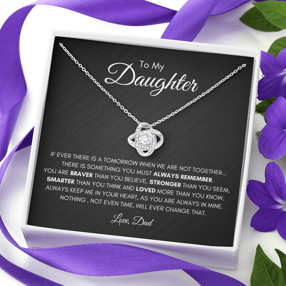 Love Knot Necklace for Daughter – Heartfelt Message from Dad