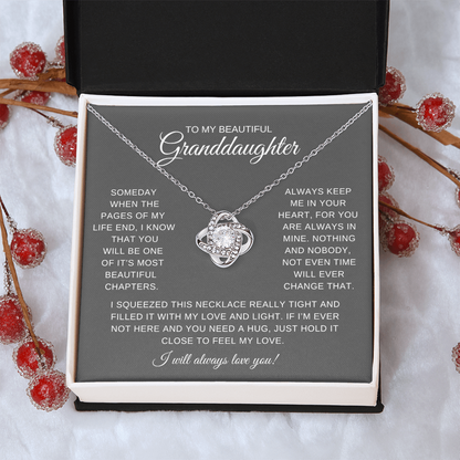 To My Beautiful Granddaughter | Love Knot Necklace