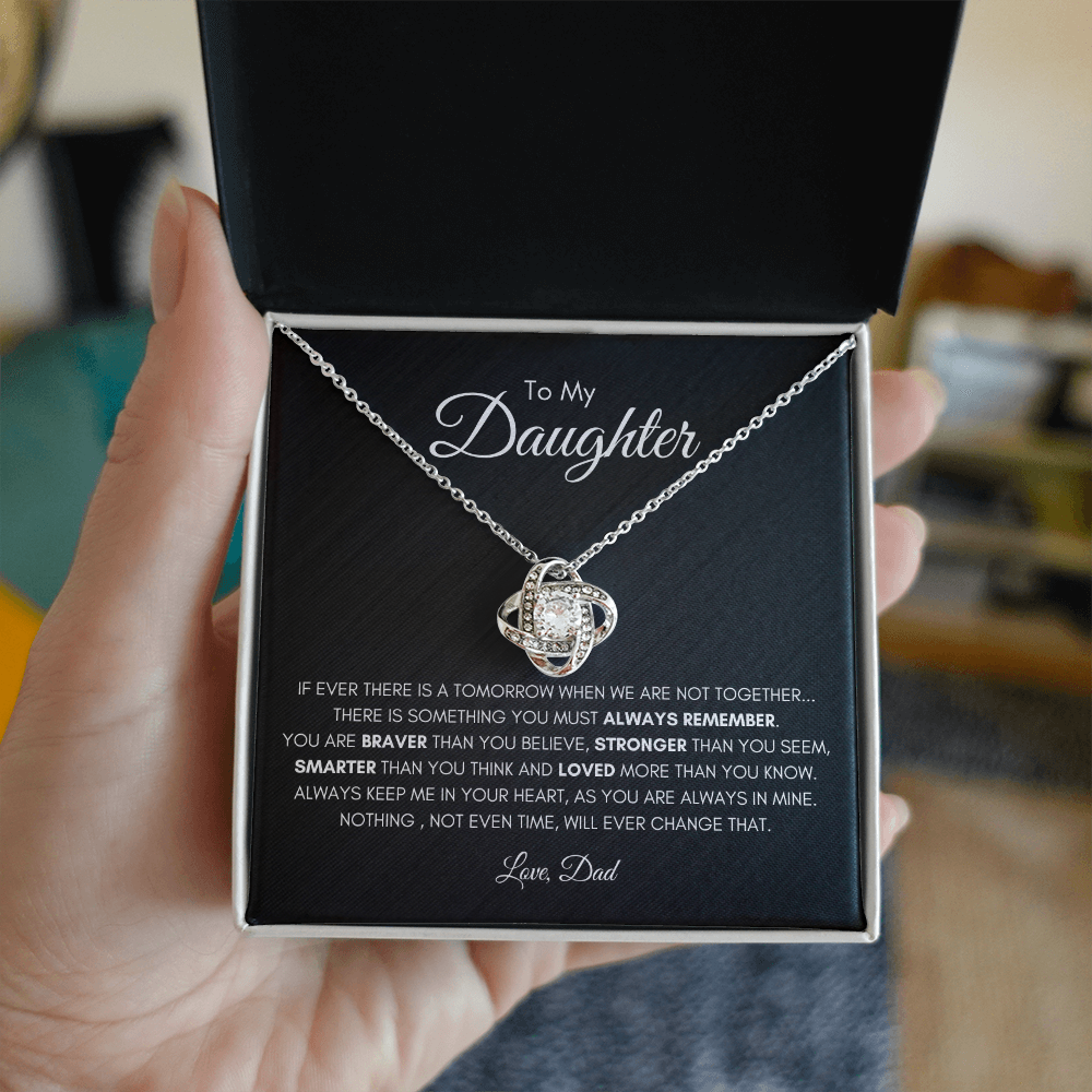 Love Knot Necklace for Daughter – Heartfelt Message from Dad