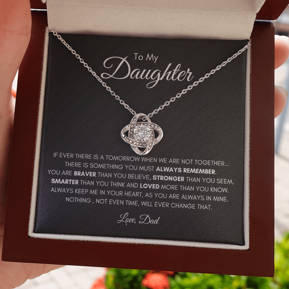 Love Knot Necklace for Daughter – Heartfelt Message from Dad