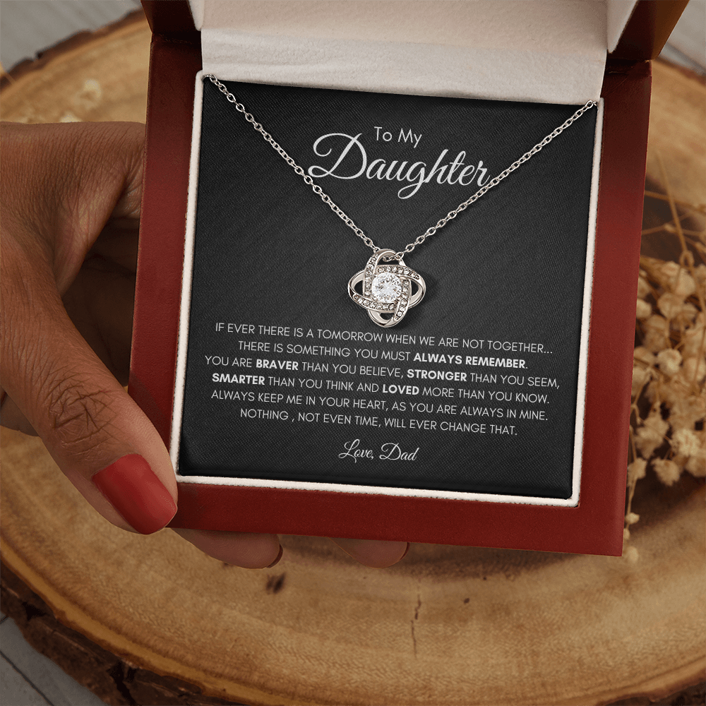 Love Knot Necklace for Daughter – Heartfelt Message from Dad