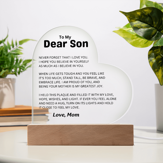 To My Dear Son- 3D Night Light from Mom