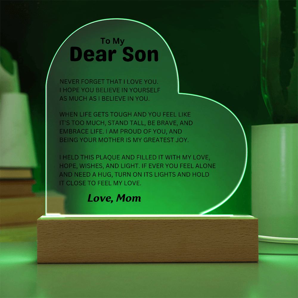 To My Dear Son- 3D Night Light from Mom