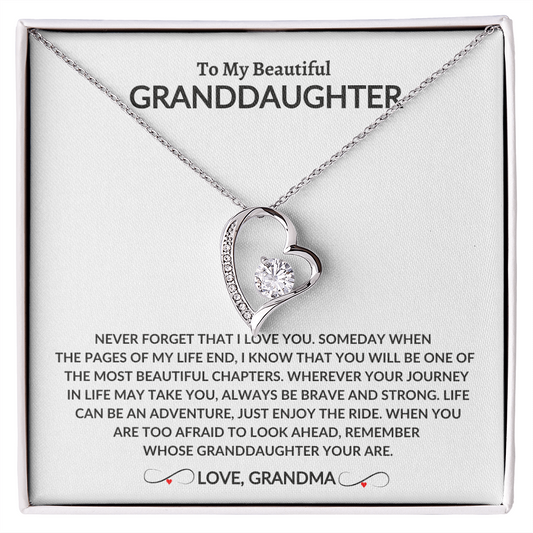 To My Beautiful Granddaughter | From Grandma | Forever Love Necklace