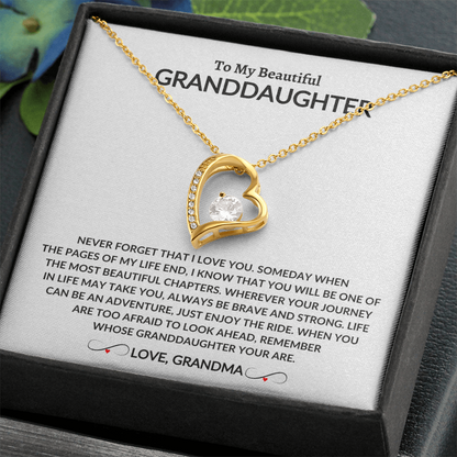 To My Beautiful Granddaughter | From Grandma | Forever Love Necklace