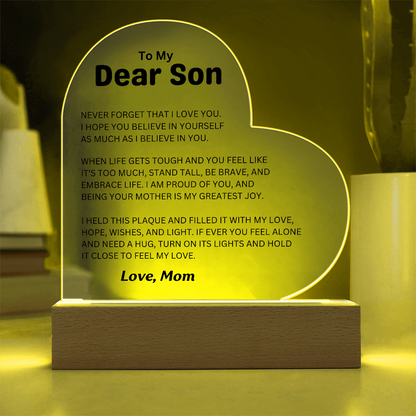 To My Dear Son- 3D Night Light from Mom
