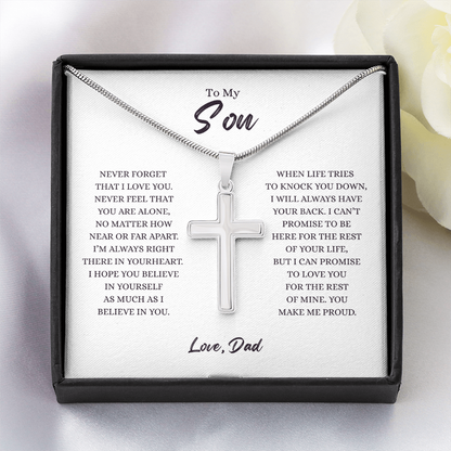 To My Son - Artisan Cross Neclkace from Dad