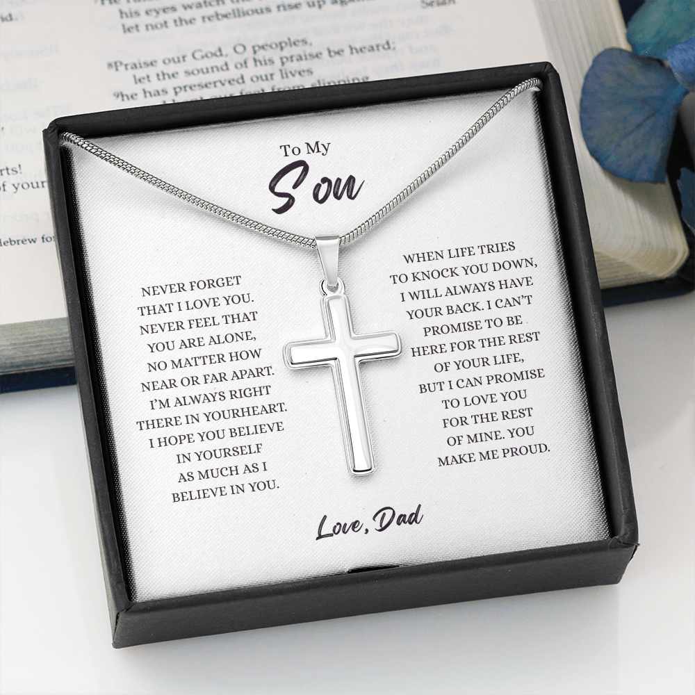 To My Son - Artisan Cross Neclkace from Dad