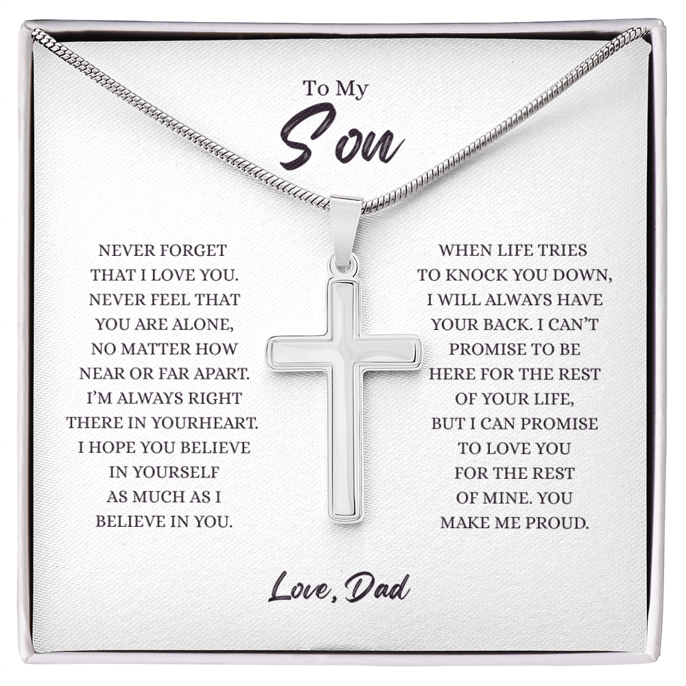 To My Son - Artisan Cross Neclkace from Dad