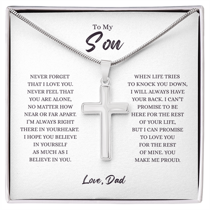 To My Son - Artisan Cross Neclkace from Dad