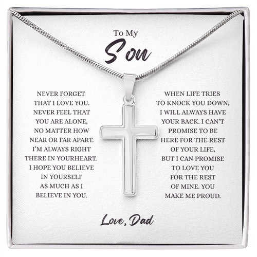 To My Son - Artisan Cross Neclkace from Dad