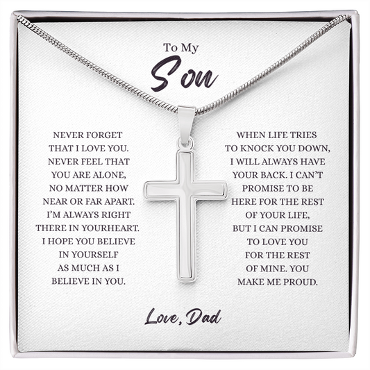 To My Son - Artisan Cross Neclkace from Dad