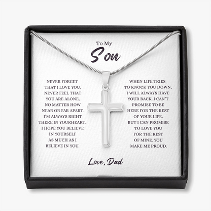 To My Son - Artisan Cross Neclkace from Dad