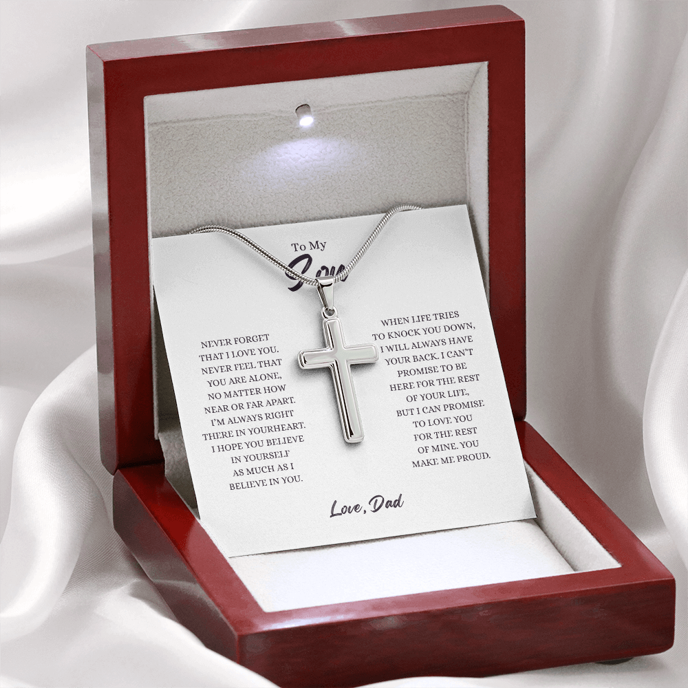 To My Son - Artisan Cross Neclkace from Dad