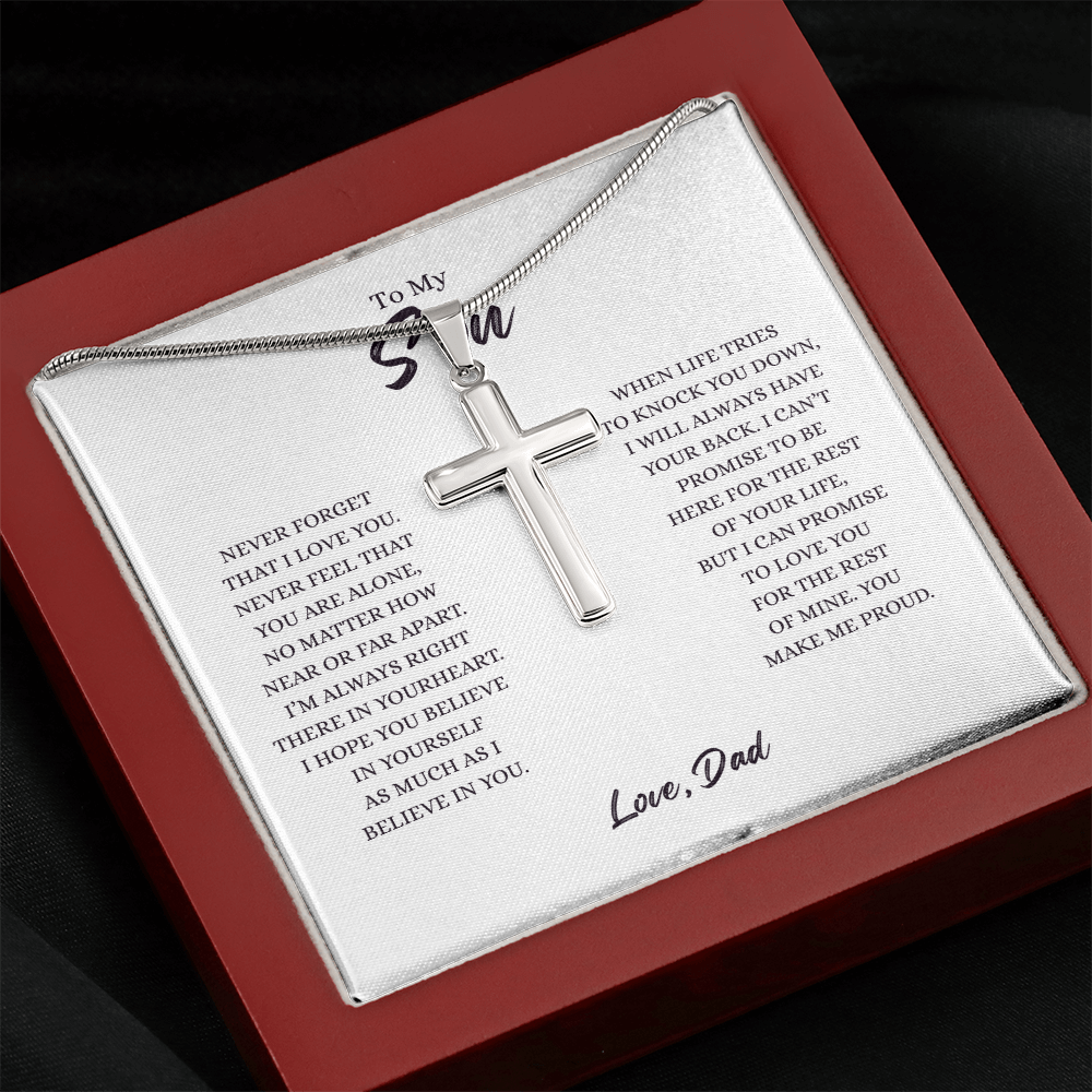 To My Son - Artisan Cross Neclkace from Dad