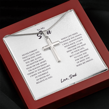 To My Son - Artisan Cross Neclkace from Dad