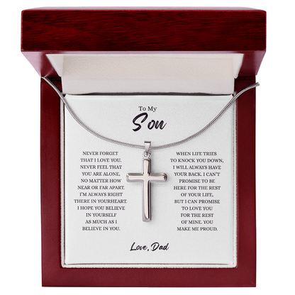 To My Son - Artisan Cross Neclkace from Dad
