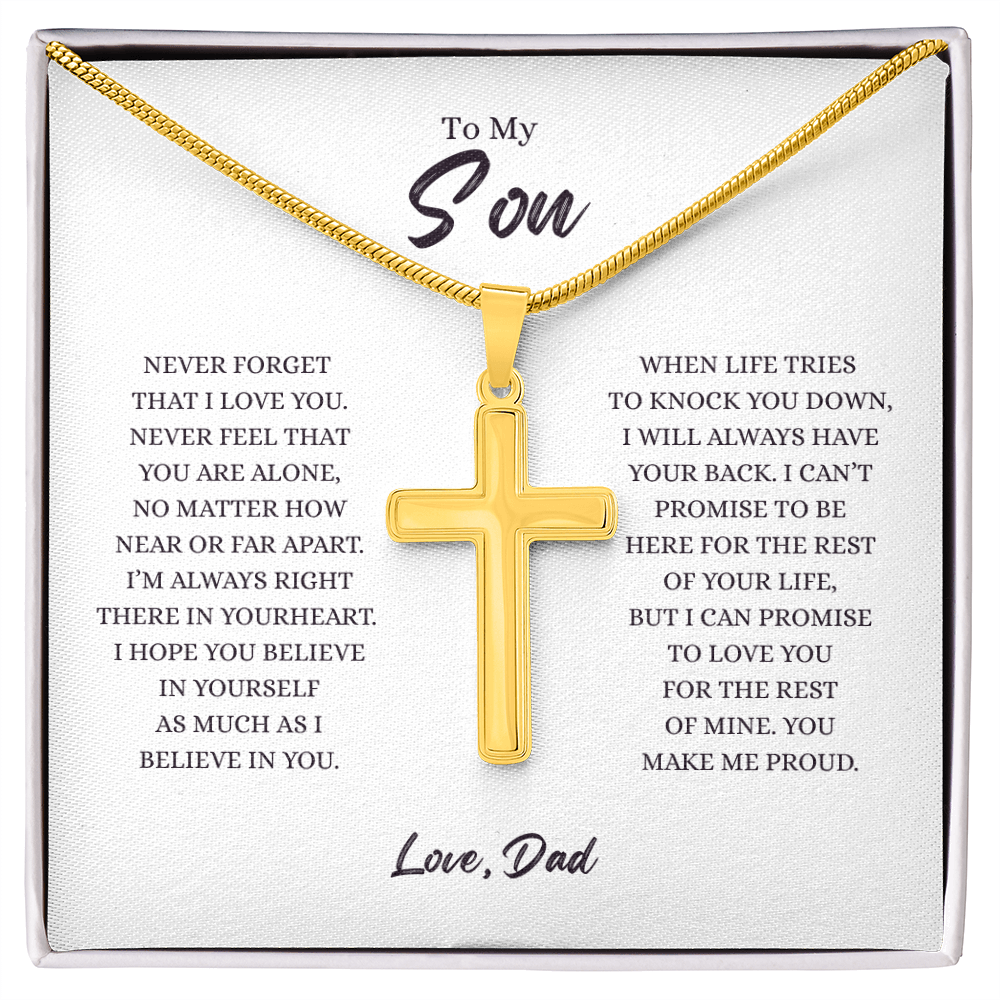 To My Son - Artisan Cross Neclkace from Dad