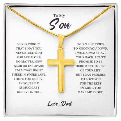 To My Son - Artisan Cross Neclkace from Dad