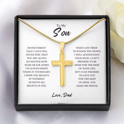 To My Son - Artisan Cross Neclkace from Dad